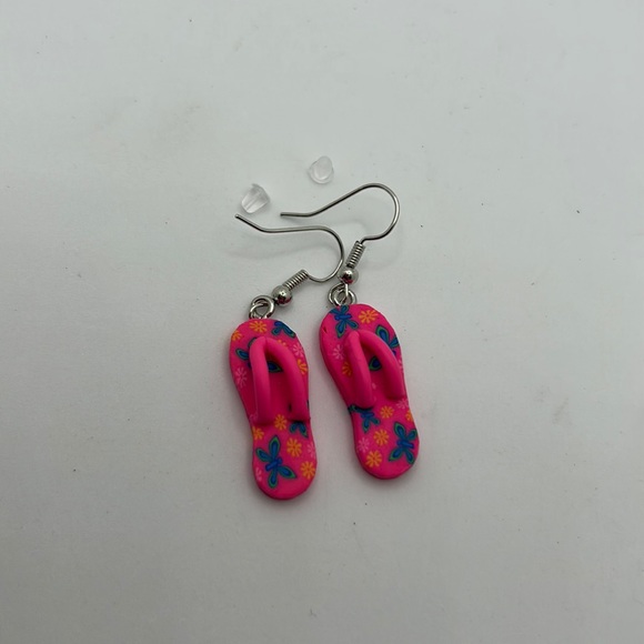 Jewelry - Pink Flip Flop Fashion Earrings